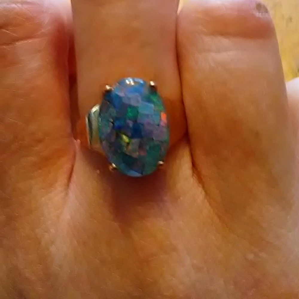 Black opal ring